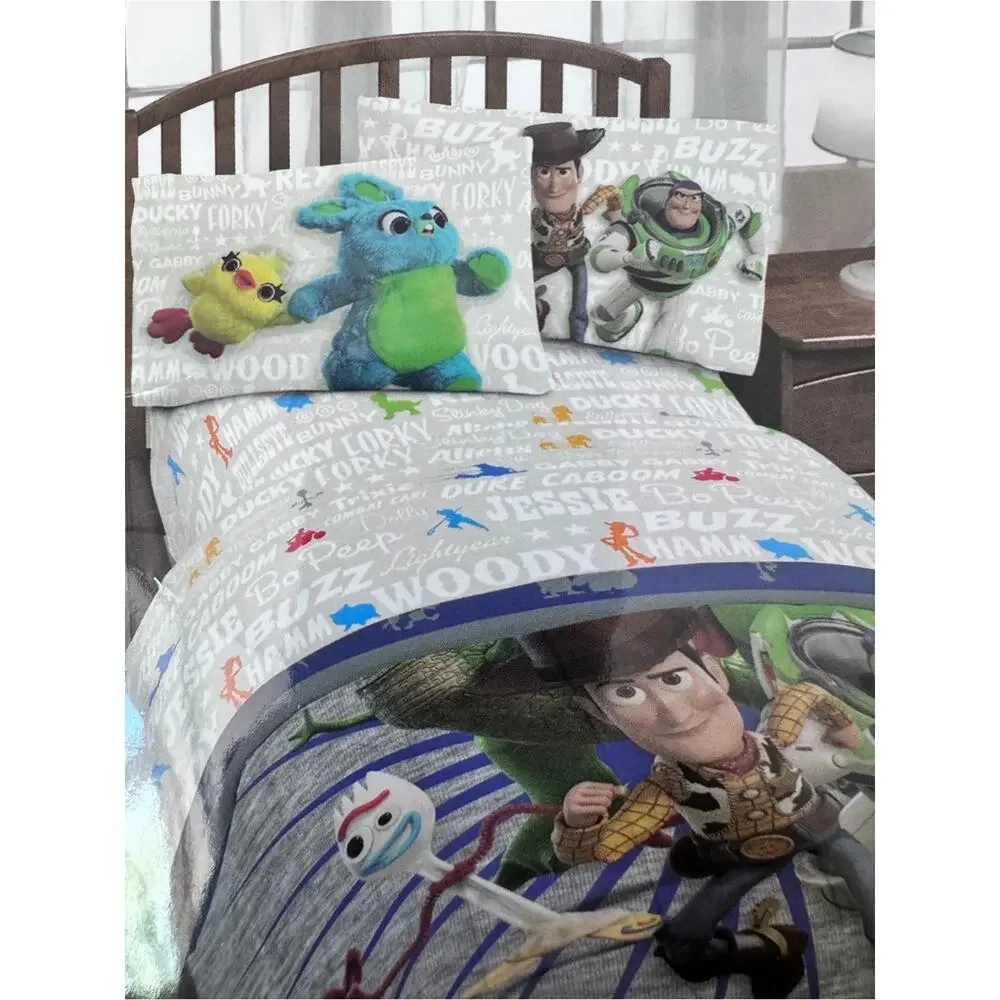 Disney Pixar Toy Story 4 Full Sheet Set 100% Polyester Woody Buzz Jessie Forky